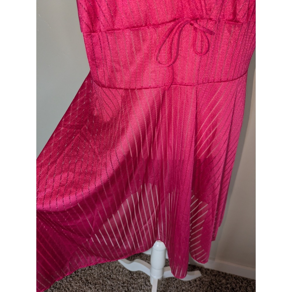 Vintage Undercover Wear Nightgown Pink Nylon Lingerie Dress 1X‎ Large USA - Picture 3 of 11